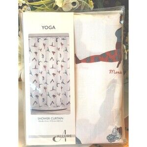 Yoga Shower Curtain African American Women 70x72 Fabric Bathroom Decor NEW